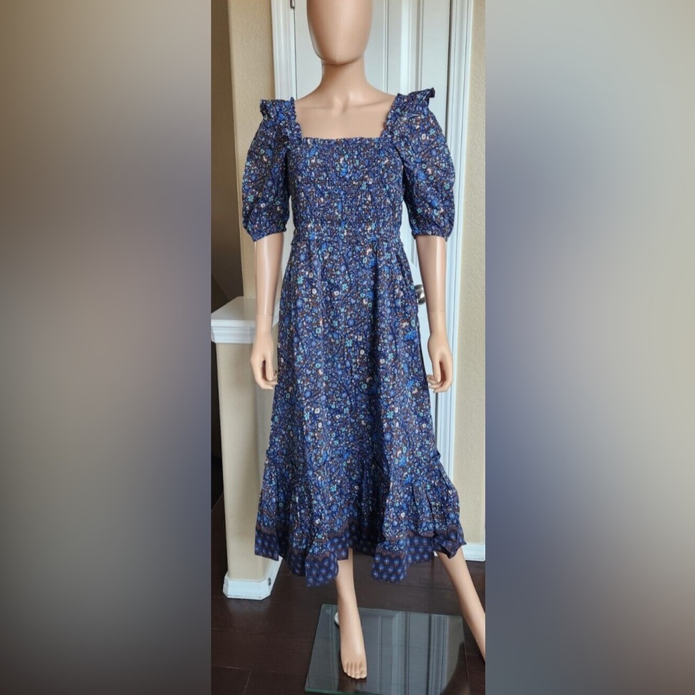 Vineyard Vines Blue Floral Midi Dress